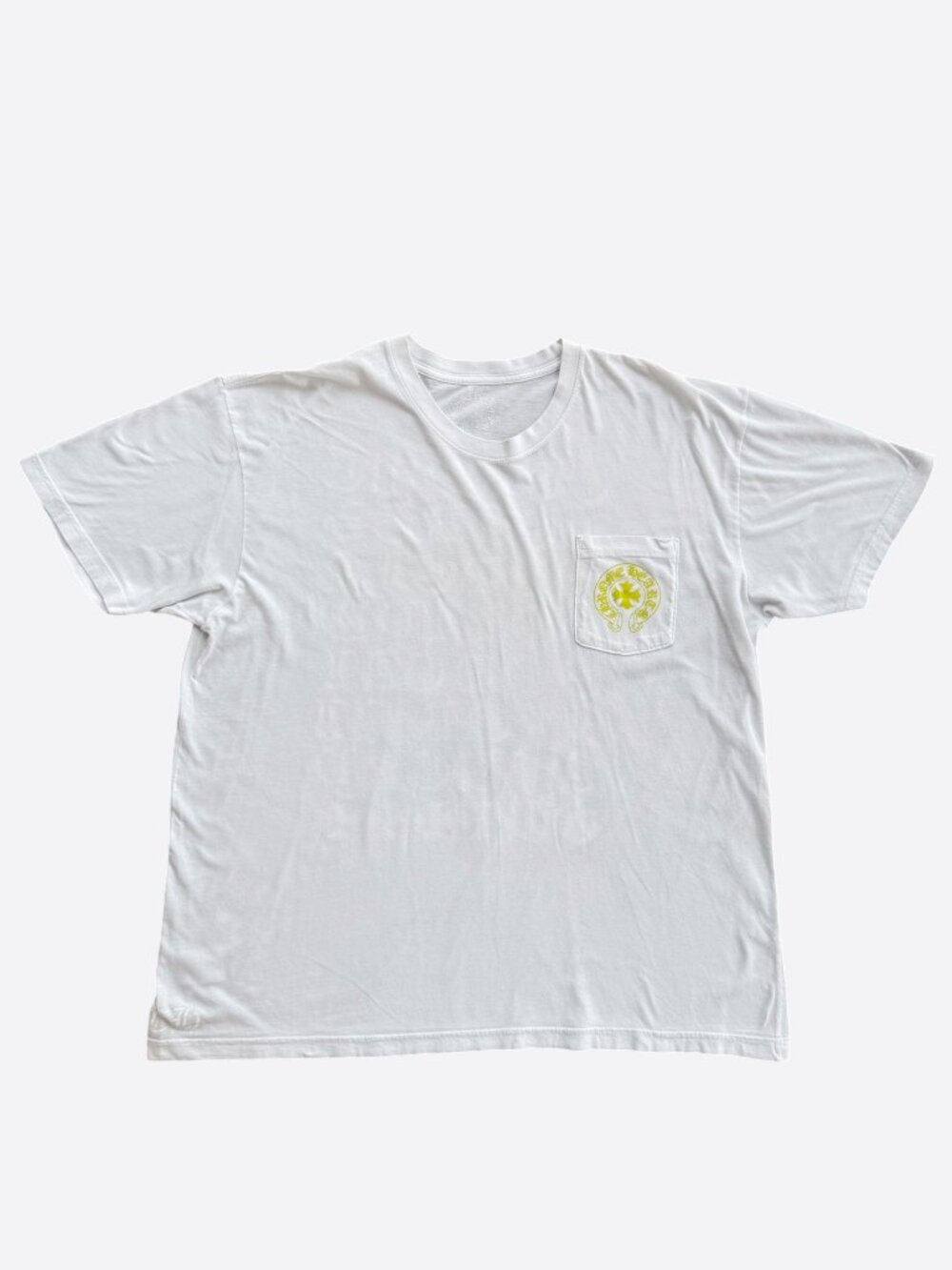 Chrome Hearts White & Yellow Eyechart Graphic T-Shirt